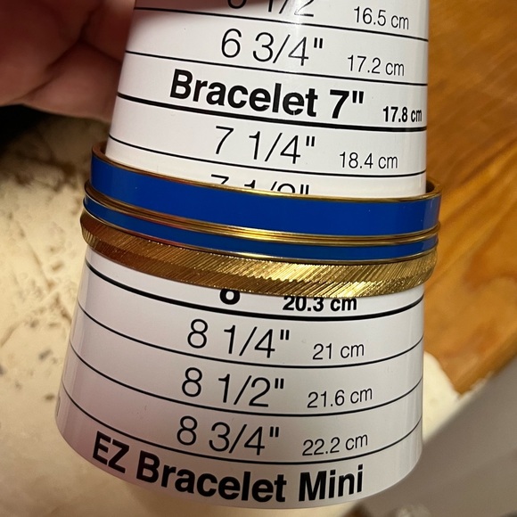 Monet set of 3 Blue and Gold tone Bangle Vintage - Picture 8 of 9